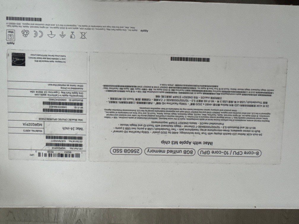 Apple iMac 24” m3/8g/256 with 4 port usb c. (Category: Laptops & Notebooks) located in Singapore. Submitted by jeve.teo (Listing ID 1371021582, Image 2). Description: Selling a complete set imac 24” m3/8g/256ssd with mouse and keyboard. .