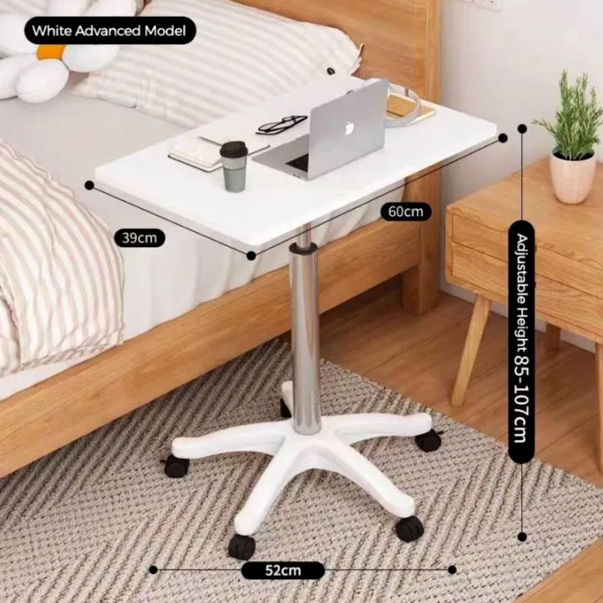 Bedside Work Table | Rolling Computer Desk | Height Adjustable Desk ...