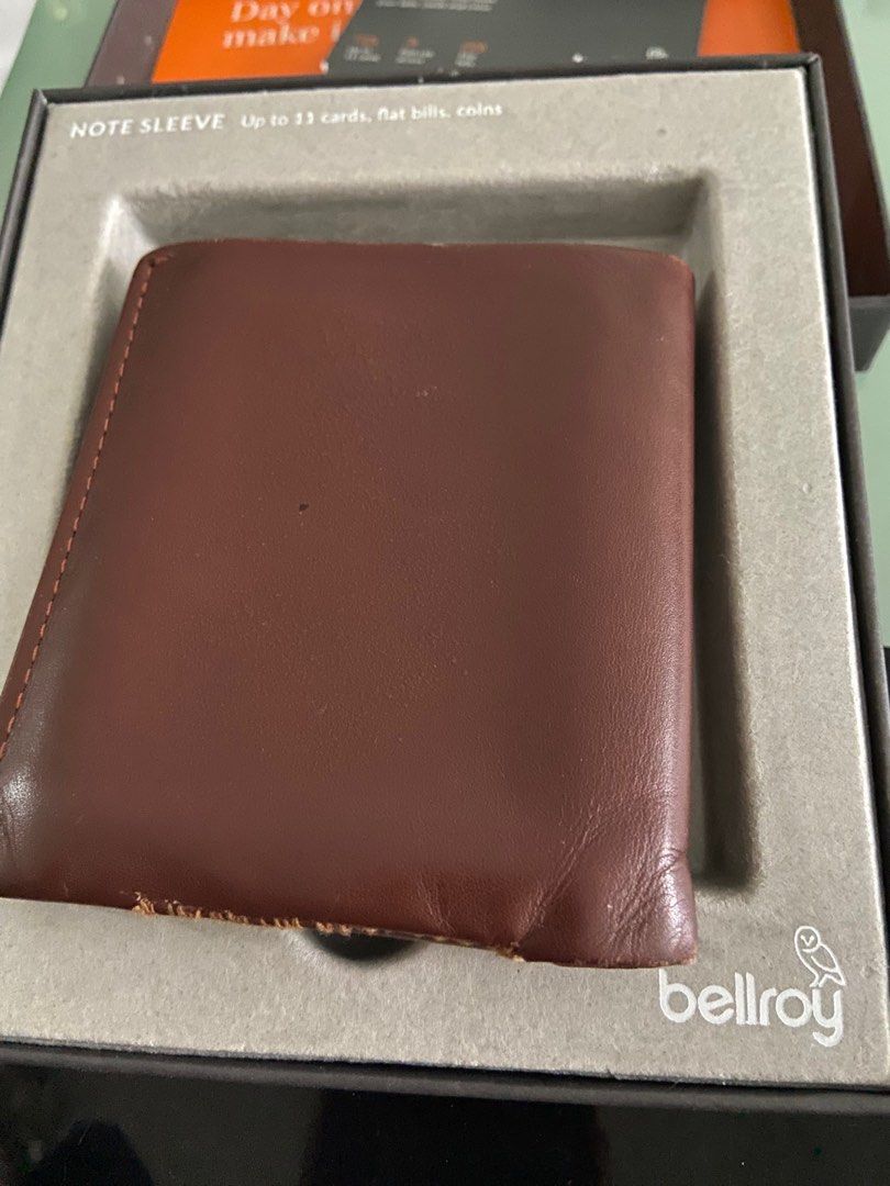 BellRoy, note sleeve (Category: Wallets & Card Holders) located in Singapore. Submitted by .him. (Listing ID 1371010513, Image 2). Description: Used used. Bottom tier was tipped and repaired. Back tiwr was stained by heavy rains. Aside if that this is an excellent piece to have before thinking of investing one. original wallet with imprint A28. Purchased OCT.2024. Selling as used. .