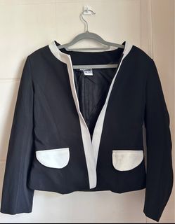 Blanc Noir Cropped Long Sleeve Blazer