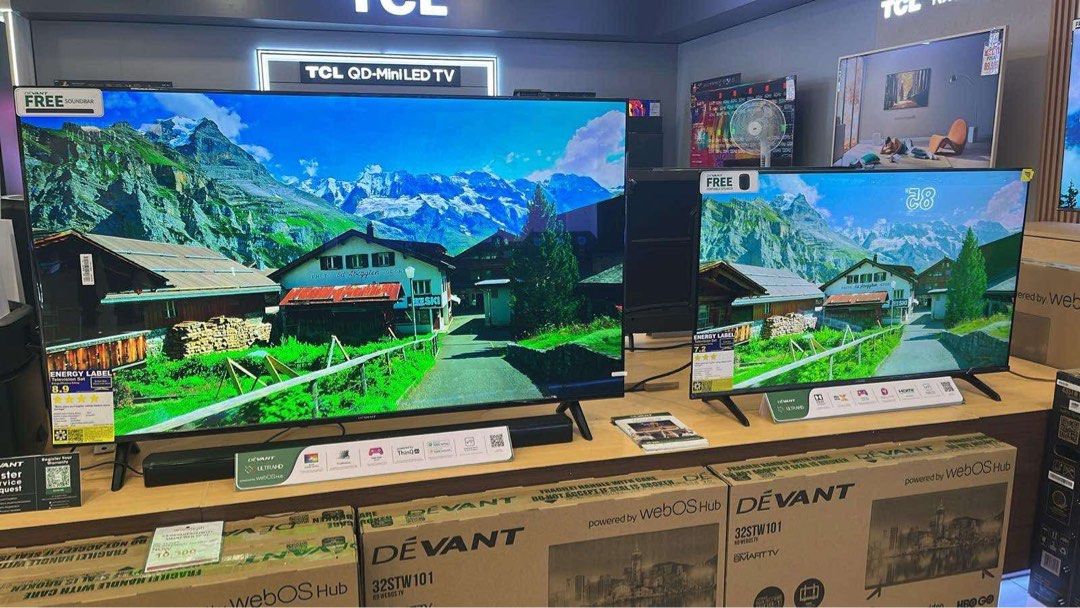 DEVANT LED SMART TV (Category: TV) located in Quezon City. Submitted by maryann.dimalanta (Listing ID 1371131709, Image 1). Description: DEVANT LED SMART TV SMART LED TV 32STW101-9,390 43STW101- 13,100 UHD TV 43UHD205-14,700 55UHW201-18,650 65UHD205-30,400 free soundbar 75UHD205- 42,900 QUANTUM TV 50QUHV05-23,000 with SB50 soundbar 50QUHW01-18,250 55QUHW201-24,600 65QUHW01-34,500 free sb50 85UHW201-67,500 Brand new and sealed with warranty and re
