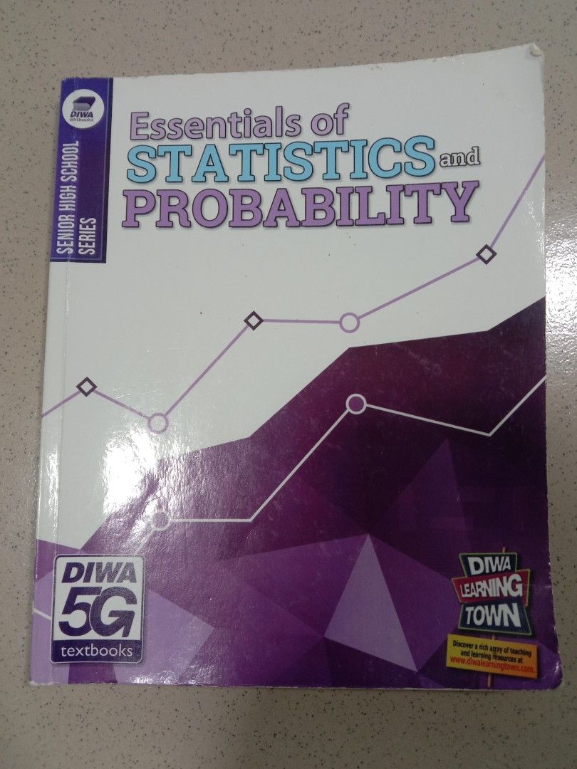 DIWA STATISTICS AND PROBABILITY (SHS BOOK) (Category: Textbooks) located in Cavite. Submitted by rm_sells_ (Listing ID 1371061522, Image 1). Description: ✨ PLEASE READ✨ ✿ Get for only P200! (❗LAST PRICE❗) ✿ Copyright 2023 ✿ All the answered pages are in the photos above (written and checked in ballpen and/or pencil) ✿ Has Creases, Dents and other physical flaws ✿ Please Manage Your Expectations REMINDERS: Pt. 1 📝PM for more pictures/info (for su