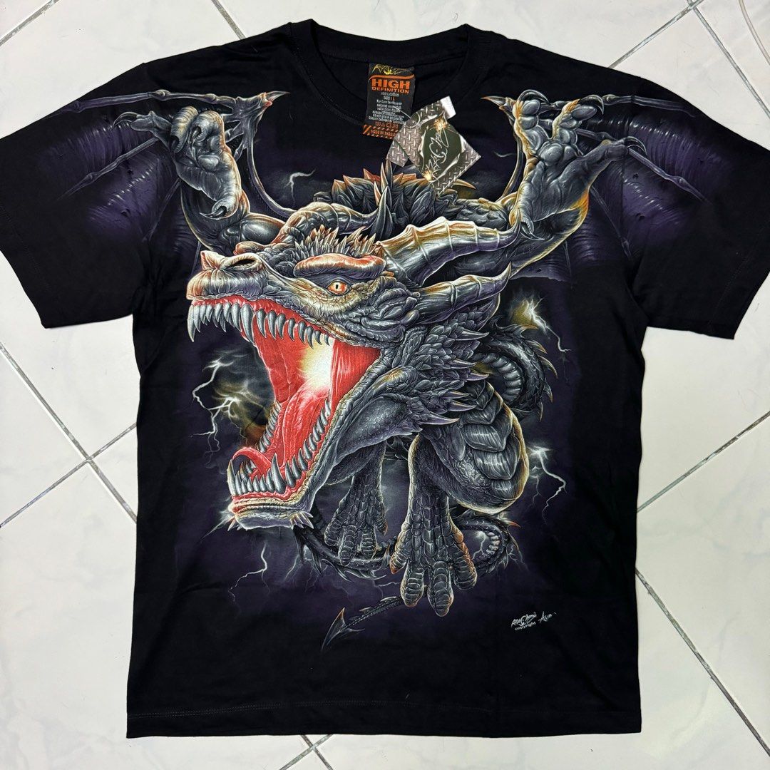 Dragon AOP Shirt (Category: Tshirts & Polo Shirts ) located in Balanga. Submitted by thefabulouscatalog (Listing ID 1371126799, Image 1). Description: Dimes: 22x29 Rock Chang tag Size L Deadstock Condition All items are Negotiable. Just pm me mga boss/madam 🙏.