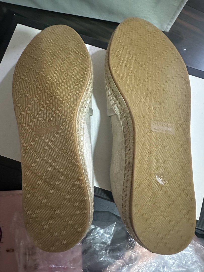 Gucci Espadrille (Category: Sneakers & Footwear) located in Paranaque City. Submitted by helloasher (Listing ID 1371068377, Image 2). Description: Complete With box and dust bag We are a family of hoarders!🙌 These are all preloved and some brand new stuff that my fambam wants to let go so PLEASE manage your expectations.🙄Fyi, Carousel is not the only thing i do so pls. NO RUSH, RUDE AND DEMANDING BUYERS PLS. WASTING TIMER WILL BE BLOCKED. No on