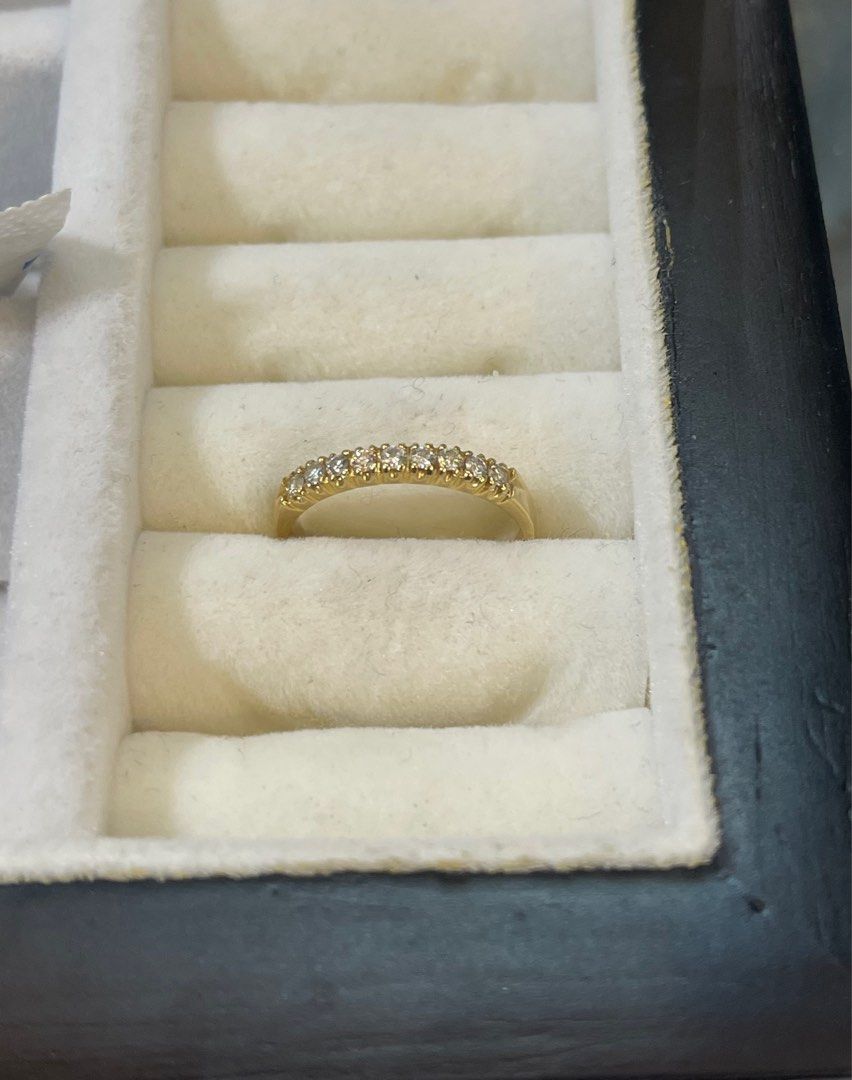 Half Eternity Natural Diamond Ring in 18k gold (Category: Rings) located in Quezon City. Submitted by seriouslydecluttering (Listing ID 1371053686, Image 1). Description: Size 5 18k. Bought for 25k.