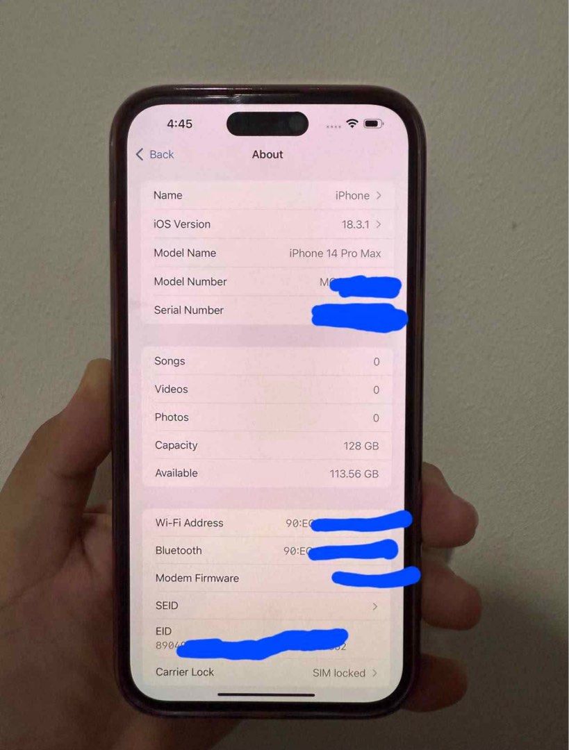 iPhone 14 Pro Max 128GB Like New Condition (Category: iPhone 14 Series) located in Marikina City. Submitted by ranmaonli59955 (Listing ID 1371053344, Image 2). Description: no issues globe locked like new condition used as only backup phone comes with free cases, original box and cord.