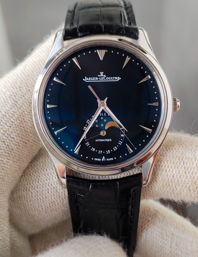 Jaeger - LeCoultre MASTER ULTRA THIN MOONPHASE‼️ (Category: Luxury Watches) located in Quezon City. Submitted by timeoutwatches (Listing ID 1371127167, Image 1). Description: Jaeger - LeCoultre MASTER ULTRA THIN MOONPHASE‼️ BNEW PRICE: 720,000 +++ PHP MY PRICE: 408,000 PHP COMPLETE FULL SET AUTOMATIC MODEL: Q1368470 CASE: 39MM CONDITION: 9.5 / 10 MOONPHASE AND DATE FUNCTIONS BLACK DIAL.