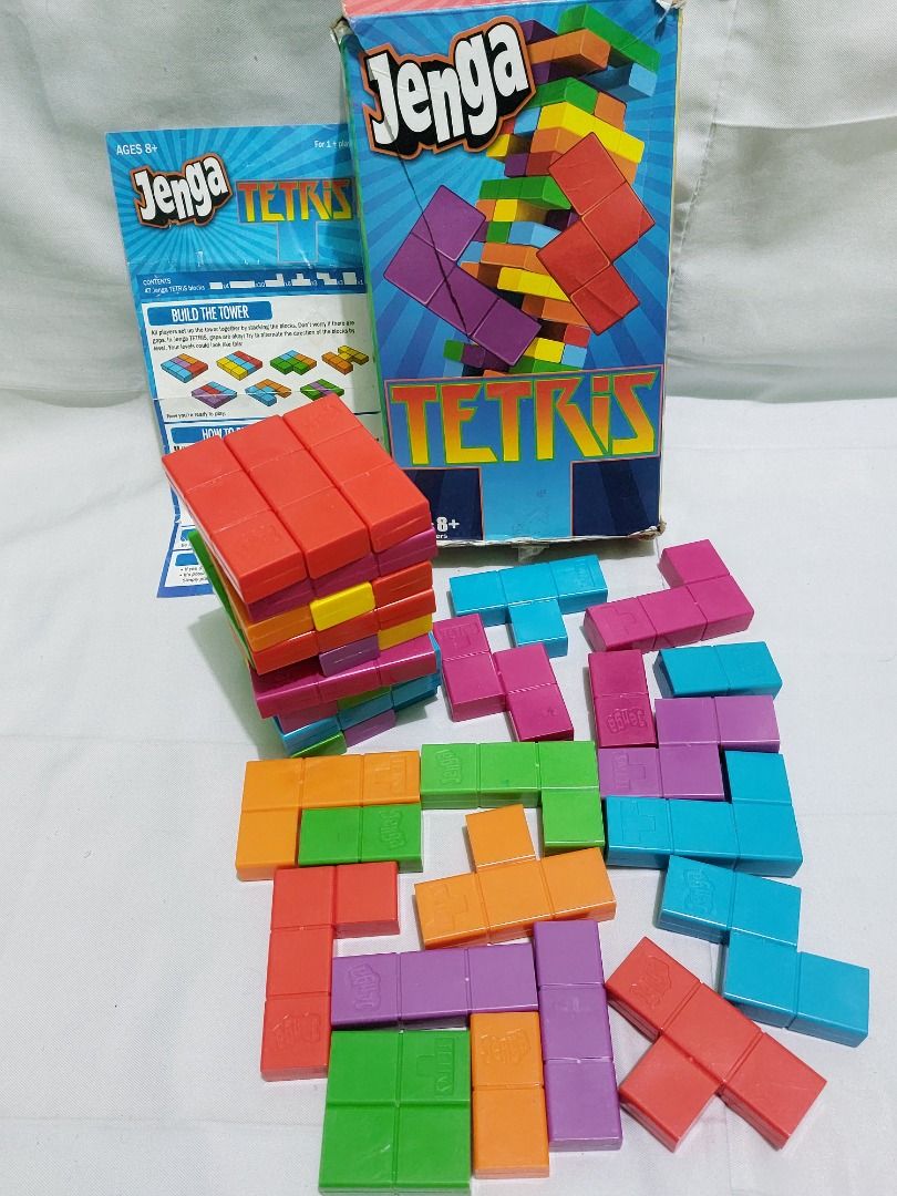 Jenga Tetris (Category: Board Games & Puzzles) located in Paranaque City. Submitted by ca.firstonlinebiz (Listing ID 1371035909, Image 3). Description: Preloved Jenga Tetris 47 pcs plastic material tetris blocks damage box Loc. Greenheights Parañaque Open for shipping lalamove jnt or flash Gcash, Maya, BPI payment.