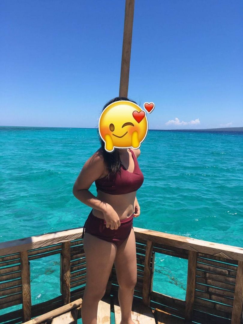 Maroon high waist two piece swimsuit (Category: Bikinis & Swimsuits) located in Taytay. Submitted by decluttering_ce (Listing ID 1371086996, Image 3). Description: • Worn only once, got this from taytay tiangge!! :) • Fits small to medium frame • MOP: bank transfer (bpi for qr code) maya & gcash • RFS: decluttering & maluwag na hehe.