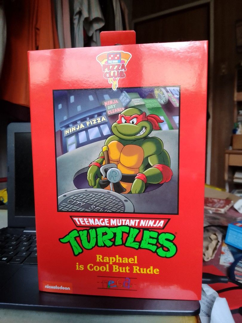 NECA TMNT Pizza Club Raphael (Category: Figurines & Statues) located in Quezon City. Submitted by orangeman09 (Listing ID 1370999312, Image 1). Description: Mode of Payment: GCash, Maya -MISB Pizza Club Raphael *NOTE: Please manage your expectations as there might be some occasional paint flaws and/or loose joints due to NECA's QAQC issues. No refunds..