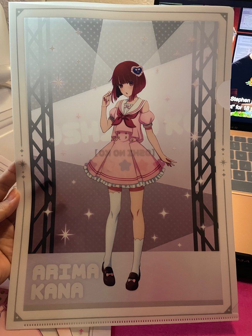 Oshi No Ko (Arima Kana) Folder (Category: Stationery & School Supplies) located in Makati City. Submitted by mooncherrielife (Listing ID 1371095816, Image 2). Description: Arima Kana Folder 2 pcs For short/A4 paper Never been used.
