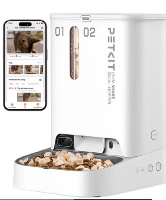 PETKIT automatic feeder (Category: Homes & Other Pet Accessories) located in Singapore. Submitted by ankitadab (Listing ID 1370988933, Image 1). Description: Automatic pet feeder with camera, app operated. Very nice. I have a big dog and his kibble is too big to go through easily. If you have small dog, it’s perfectly good to use. .