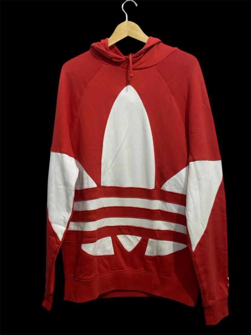 Hoodie Adidas Trefoil Big Logo Red Adidas Trefoil Hoodie Xxl