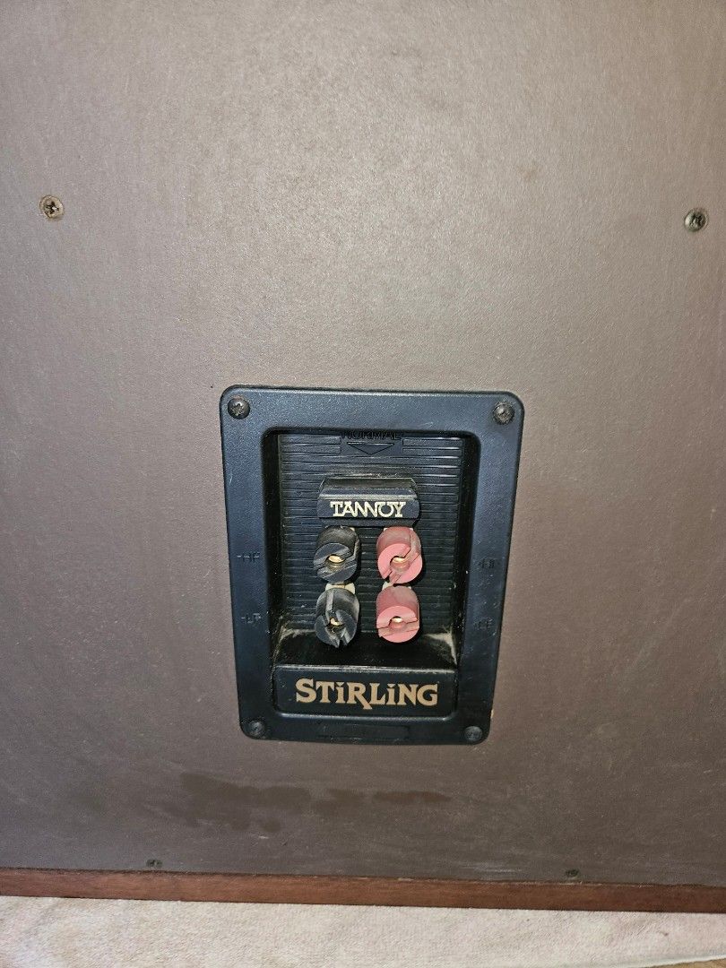 Retro Tannoy Stirling Speaker (Category: Soundbars, Speakers & Amplifiers) located in Singapore. Submitted by dale0827 (Listing ID 1371070782, Image 3). Description: Tannoy Stirling speaker, 1 pair. In a very Retro wooden casing. each c/w a wooden base stand. size w/o stand : 49cm L x 3qcm W x 71cm H stand Height : 25cm Some damage on one speaker top part as shown on pictures n also the wood stand.. can be ignored the stand if not using. others c