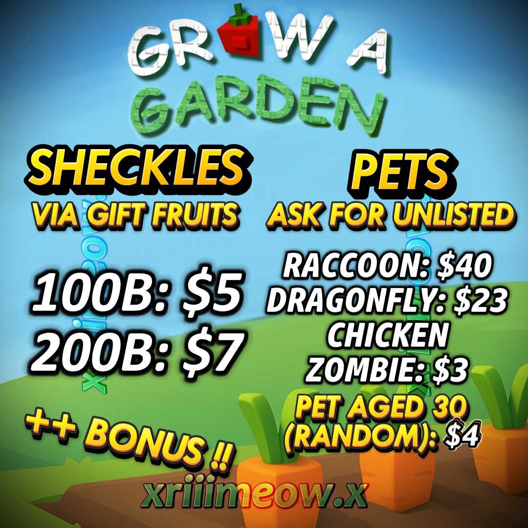 [ROBLOX] Grow A Garden Sheckles/Coins/Money 100B/200B Sheckles, Video