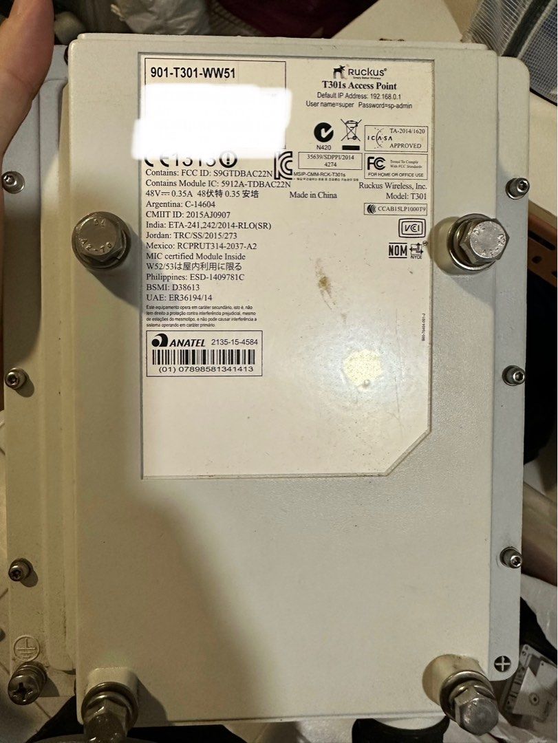 Ruckus T301 (Category: Networking) located in Singapore. Submitted by bensgfr (Listing ID 1371049744, Image 1). Description: Used ruckus T301 for sell. (have other ruckus access points in my listing).