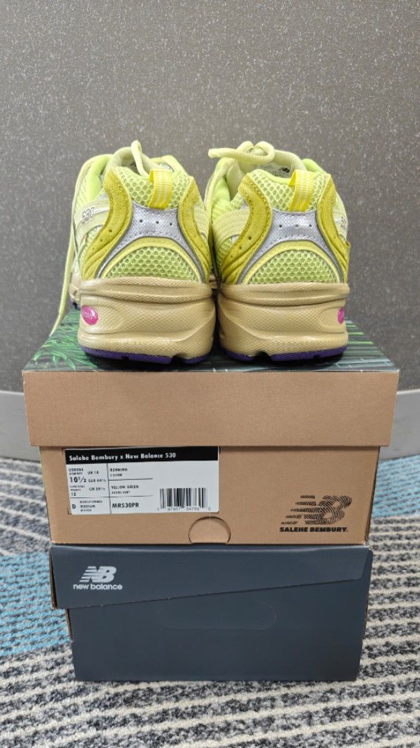 Salahe Bembury x New Balance 530 (Category: Sneakers) located in Kuala Lumpur. Submitted by zaffrilezran (Listing ID 1371006307, Image 2). Description: New Balance 530 Salehe Bembury Dusty Yellow / Celery Green BNIB (overseas pair from spunge.com) UK 9.5/US 10.5 RM580 COD KLCC / PJ TTDI DM me for more info and details.