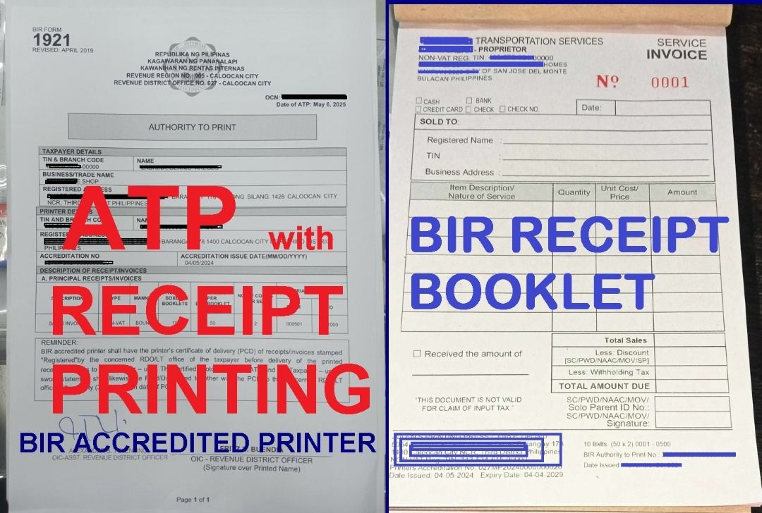 Sales Invoice with BIR ATP Personalized Receipt, Everything Else ...