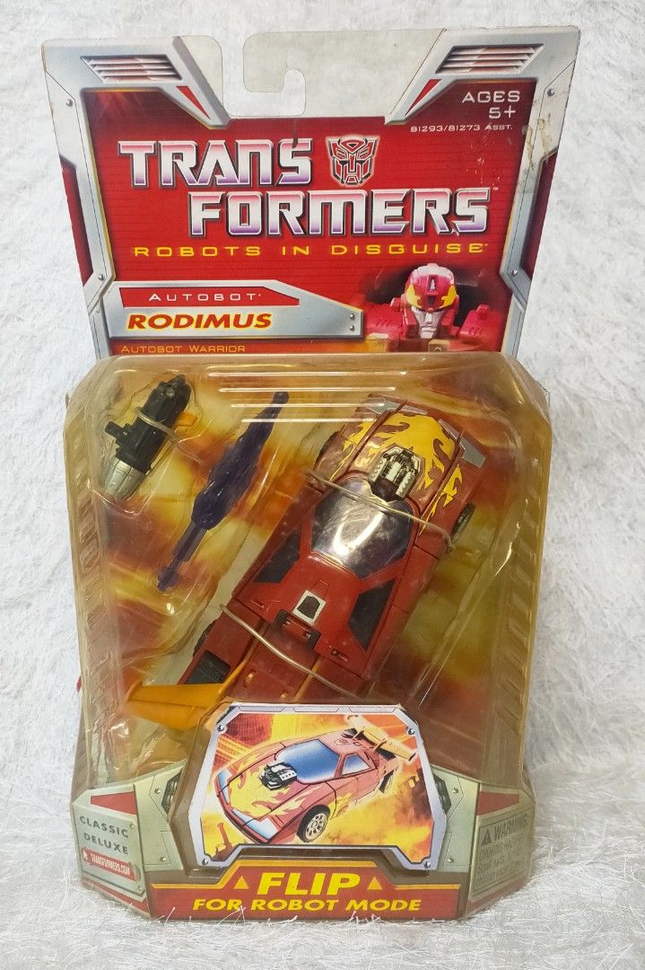 Transformers Robots in Disguise (Category: Action & Battle Toys) located in Cainta. Submitted by gerlaystreasures (Listing ID 1371044526, Image 1). Description: Authentic Rodimus Transformers Robots in Disguise 5 inches..
