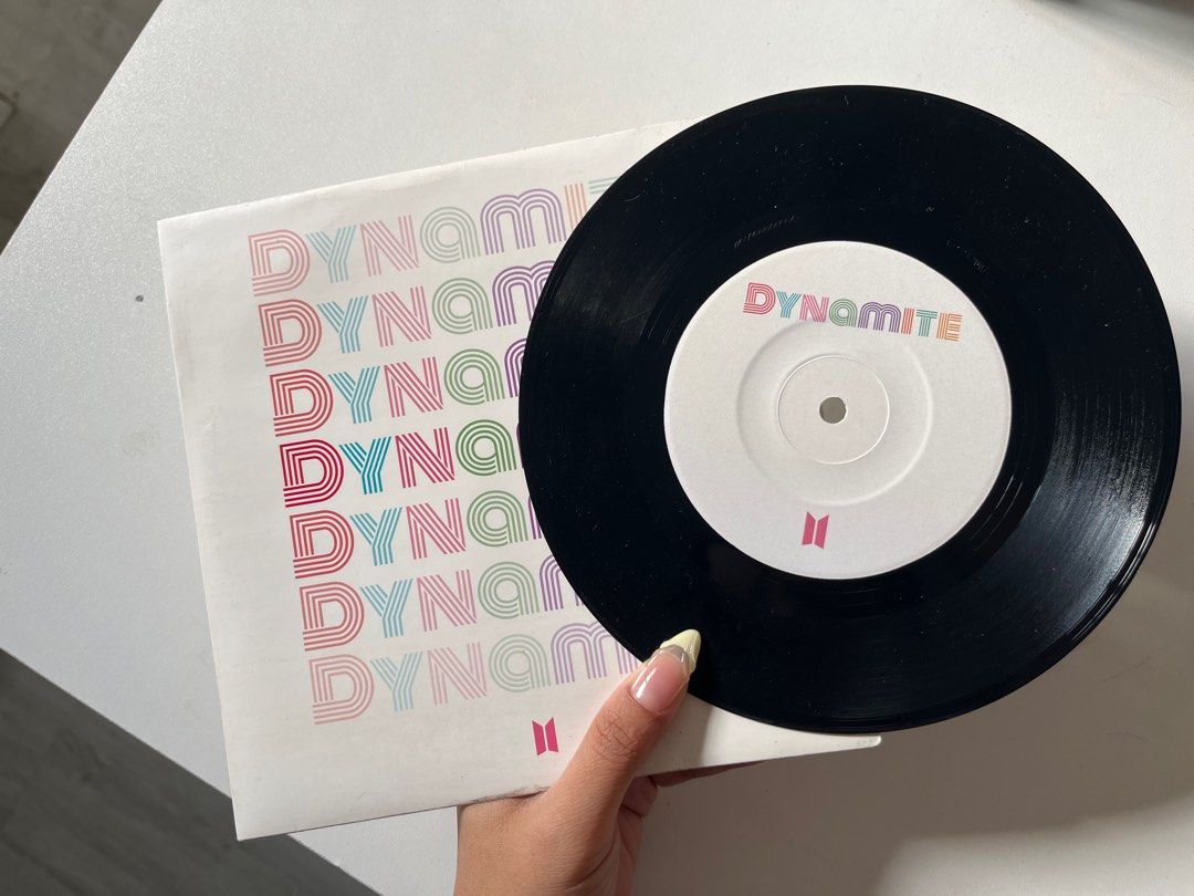 UNSEALED Limited Edition BTS Dynamite Vinyl 7" (Category: Vinyls) located in Makati City. Submitted by mooshies (Listing ID 1371067761, Image 1). Description: - Inclusive of vinyl, vinyl sleeve, and poster - Never used, just stored - Vinyl is working well :) - Bought around December 2020 via pasabuy on twt - The back of the vinyl sleeve has some obvious flaws due to improper storage - RFS: Not a fan anymore - No meet ups - mop: gcash/maya.