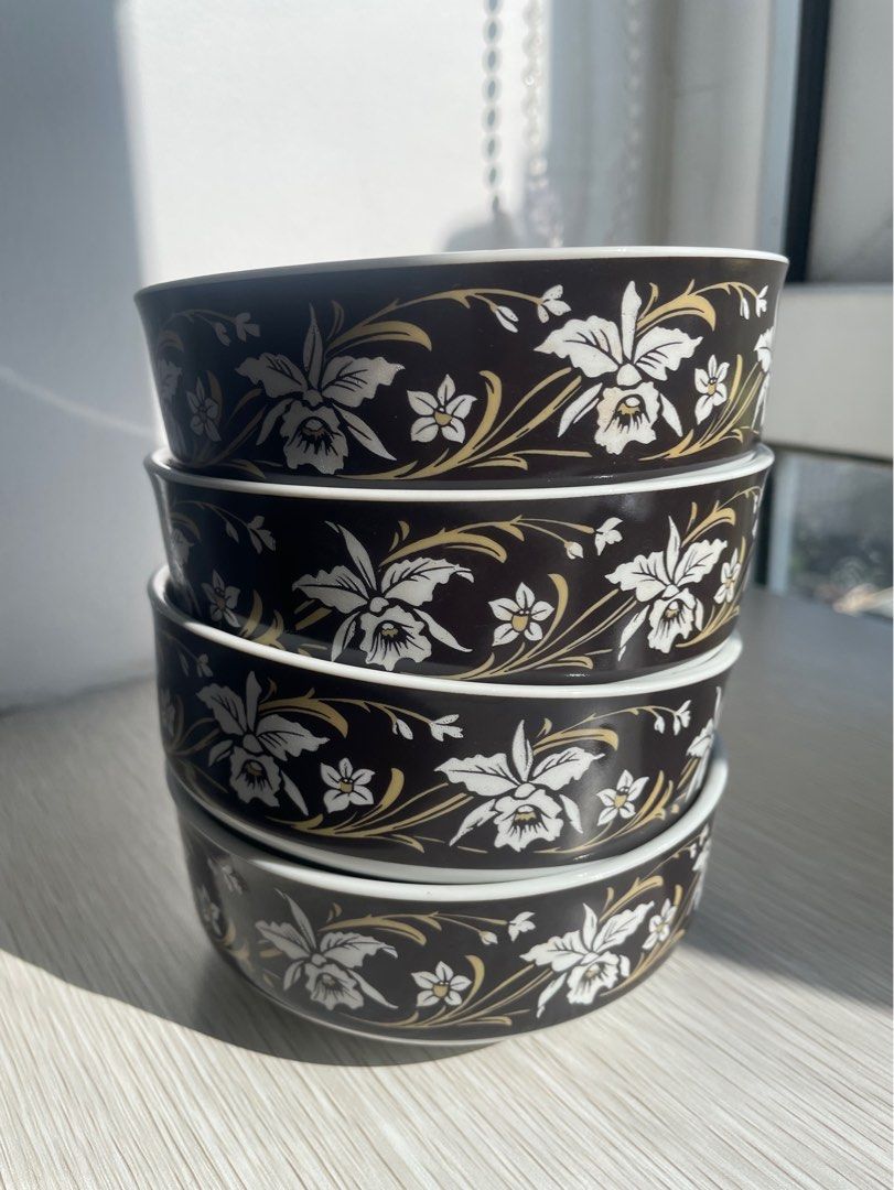 4-pc Sango Mighty Brown Flower Pattern Bowl (Category: Dinnerware & Cutlery) located in Quezon City. Submitted by shopgood_mnl (Listing ID 1371221465, Image 1). Description: .