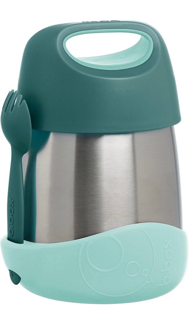b.box® Insulated Food Jar Emerald Forest (Category: Weaning & Toddler Feeding) located in Quezon City. Submitted by skbmom (Listing ID 1371319987, Image 2). Description: The B. Box Insulated Food Jar Emerald Forest keeps food at the perfect temperature all day, whether kids prefer warm pasta for lunch or cold refreshing fruit and yoghurt. It also is great for kinder and school with a 335ml capacity. It comes with spork utensil that tucks away int