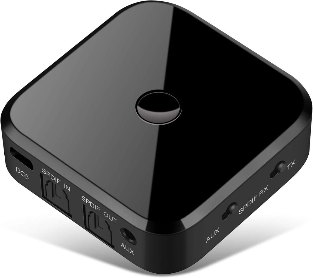 Bluetooth 5.0 transmitter and receiver, digital optical TOSLINK with 3D surround apt* and 3.5 mm wireless audio adapter for TV/home stereo system-low latency (Category: Other Audio Equipment) located in Singapore. Submitted by mdn508018 (Listing ID 1371289994, Image 3). Description: Delivery$8 TRANSMITTER & RECEIVER DUAL MODE: Upgraded lightweight 2-in-1 Bluetooth V5.0 transmitter and receiver; able to use as a transmitter or receiver; can pair w