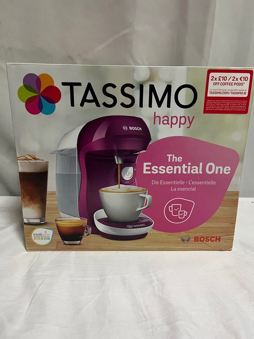 Bosch Tassimo Coffee Machine (Category: Coffee Machines & Makers) located in Manila. Submitted by ak_jjoy (Listing ID 1371174413, Image 2). Description: Bosch Tassimo Happy Capsule Machine TAS1001GB - BRAND NEW SEALED - Coffee Machine Over 70 Drinks - Fully Automatic - Suitable for All Cups - Space-Saving - 1400 W - UK Plug - Import from UNITED KINGDOM On hand: 2 stocks Selling price: ₱3,300 Loc: Mandaluyong .