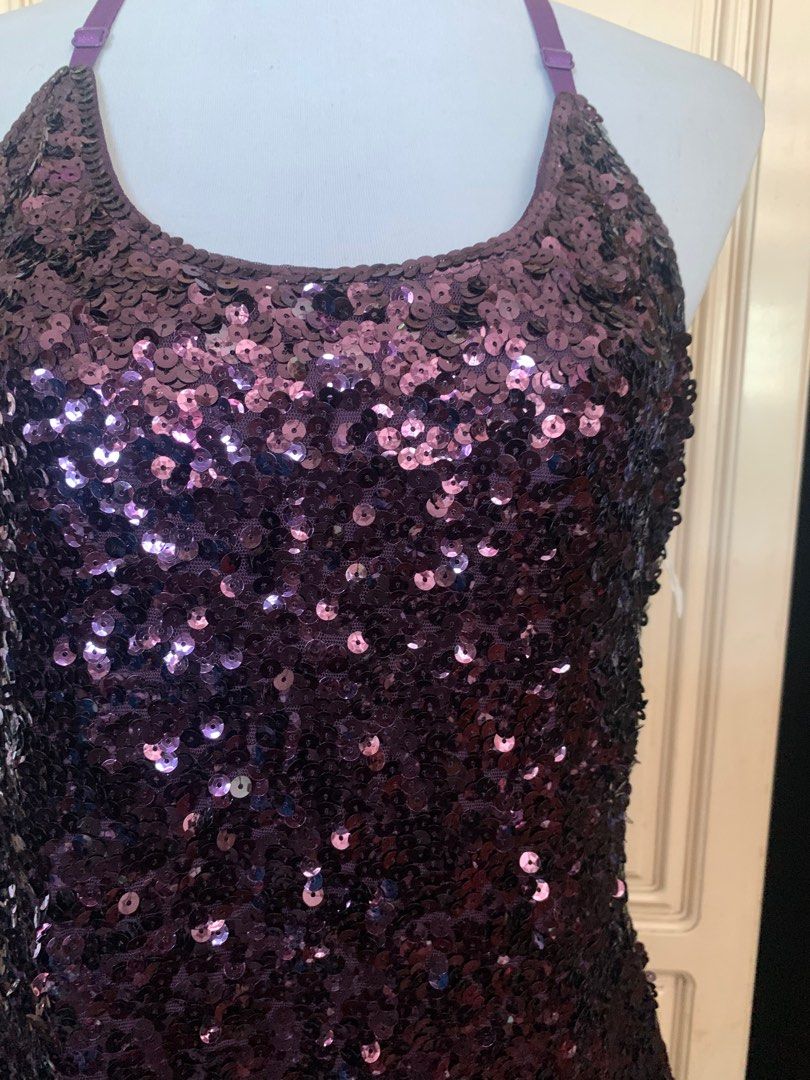 Brand new violet Sequence Party Dress (Category: Evening dresses & gowns) located in Quezon City. Submitted by clothingline4sale (Listing ID 1371357170, Image 3). Description: Violet Sequence party Dress Brand new with plastic tag Very good condition Slip on/ adjustable strap / with lining/ best for party Size: large- xl Bust and Waist: 40-50” ; Length: 36” Very nice in actual .
