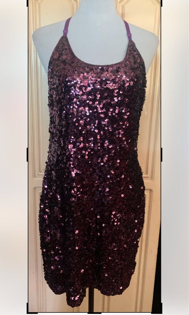 Brand new violet Sequence Party Dress (Category: Evening dresses & gowns) located in Quezon City. Submitted by clothingline4sale (Listing ID 1371357170, Image 1). Description: Violet Sequence party Dress Brand new with plastic tag Very good condition Slip on/ adjustable strap / with lining/ best for party Size: large- xl Bust and Waist: 40-50” ; Length: 36” Very nice in actual .