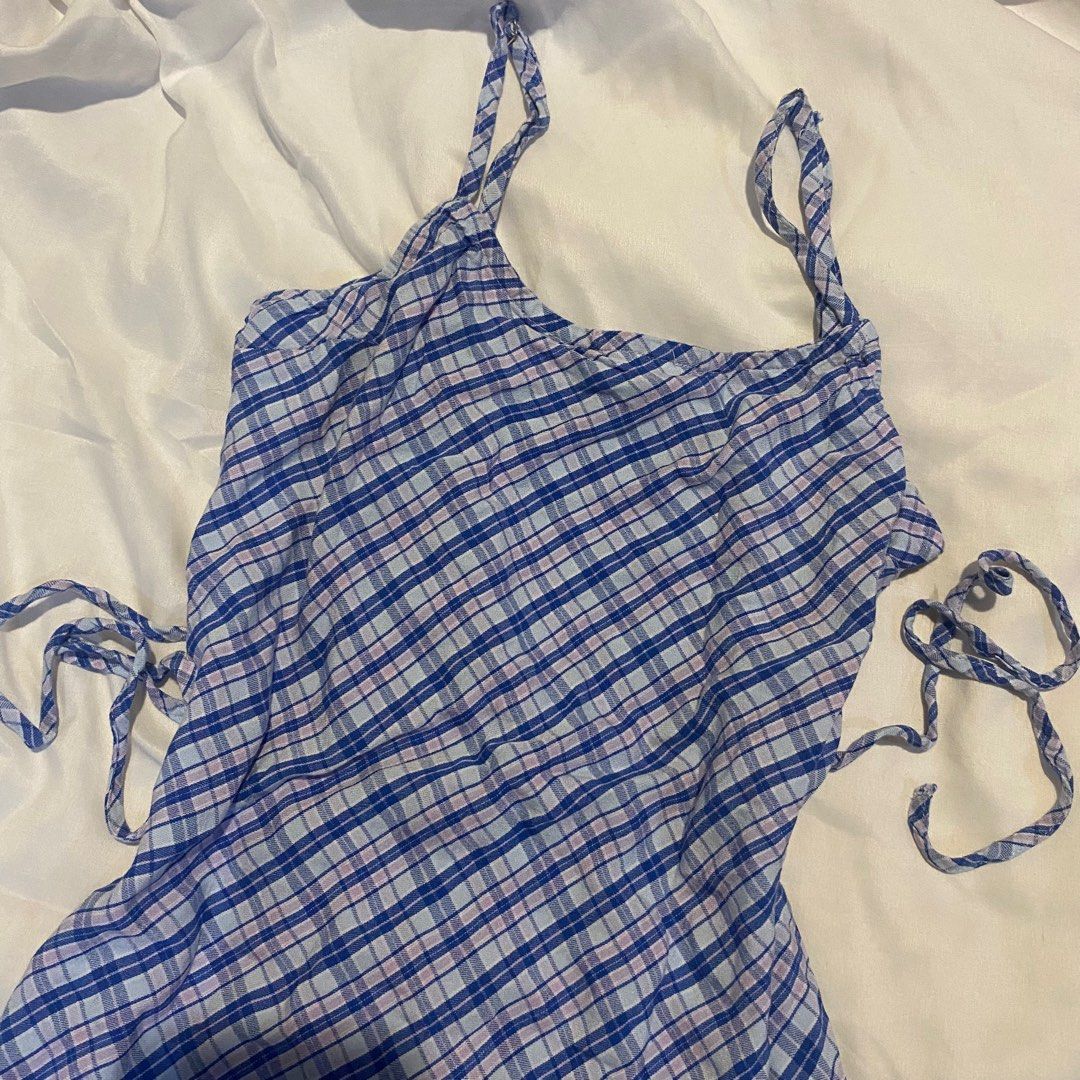 COTTON ON plaid blue mini sundress (Category: Dresses) located in Quezon City. Submitted by ilybianca (Listing ID 1371323853, Image 1). Description: comes with strings to cinch your waist hehe super cute dress perfect to wear in this summer weather !!!! size: XXS on tag length: ~24in dm me i’ll accommodate requests for additional measurements and photos :)) gcash + jnt , lalamove.