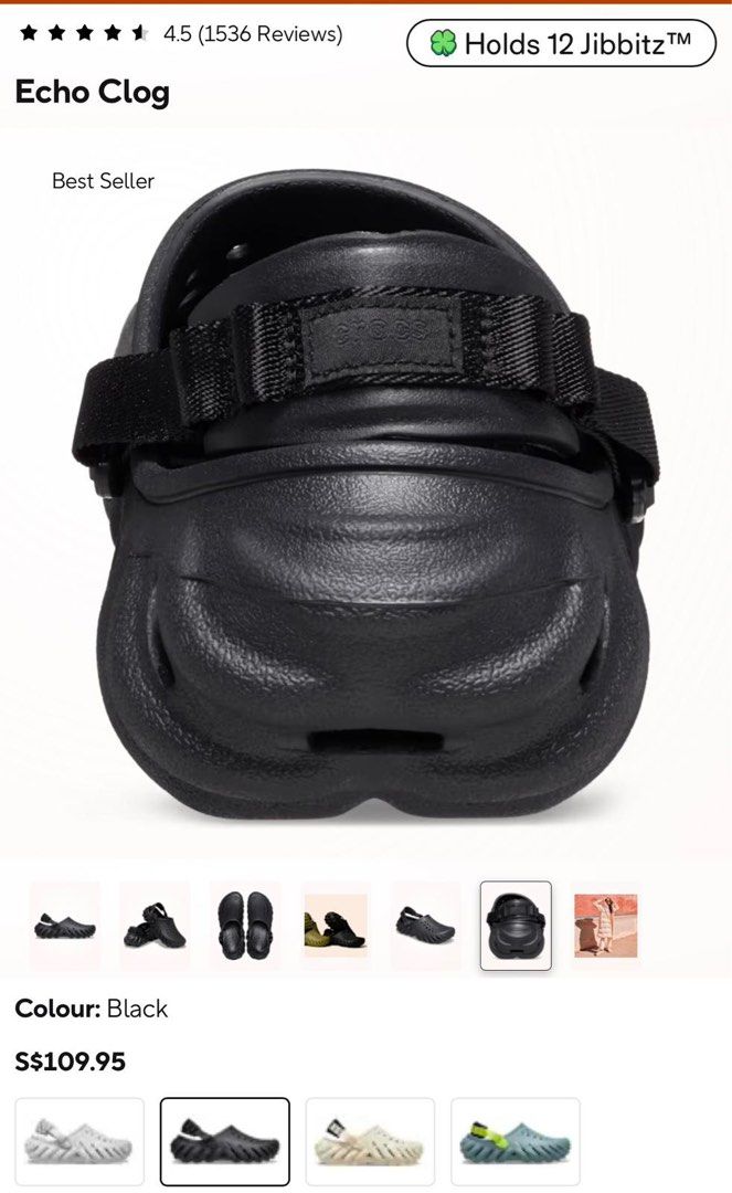 Crocs Echo clogs (Category: Flipflops and Slides) located in Singapore. Submitted by numyak (Listing ID 1371197704, Image 3). Description: Brand new with tag Comes with the jibbitz No trades Fixed price .