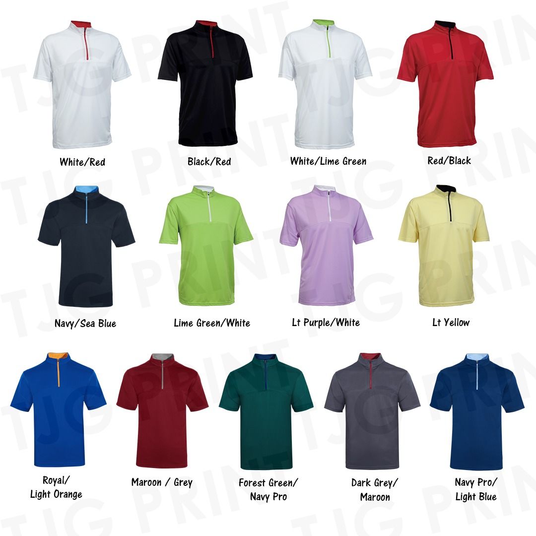 Custom Print Corporate Company Mandarin Collar Shirt (Category: Tshirts & Polo Shirts) located in Singapore. Submitted by tjgprint (Listing ID 1371253955, Image 1). Description: We offer printing services such as : Silkscreen, Vinyl Heat Transfer, Digital Heat Transfer, Embroidery, DTF Printing Send us your Design & Quantity Type of Material : 100% Microfibre Dri Fit Size : Unisex XS - 3XL Lead Time : 2 Weeks Or Less Urgent orders accepted, pleas