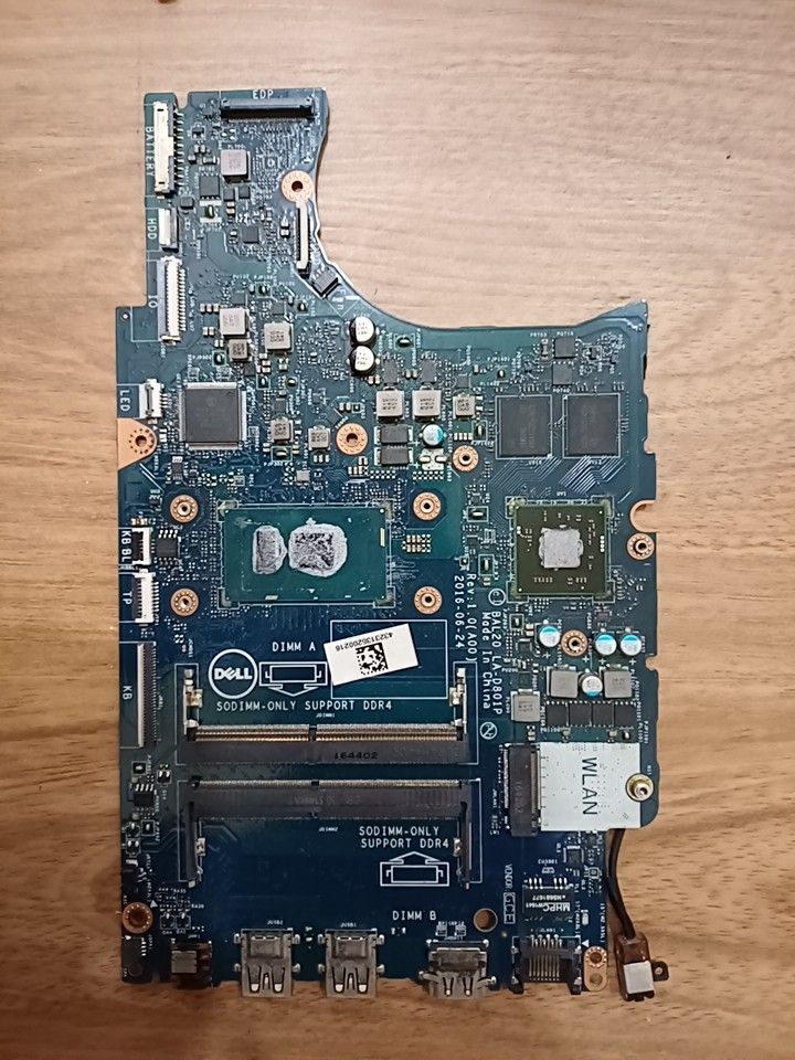 Dell Inspiron 5567 Motherboard (Category: Computer Parts) located in Singapore. Submitted by thejashmot93415 (Listing ID 1371282191, Image 1). Description: Hey there! Selling a Dell Inspiron 5567 motherboard. It's in great condition and works perfectly fine. It comes with the power connector. If you're looking for a replacement or upgrade, this is a good option. Feel free to ask any questions. I'm happy to help!.