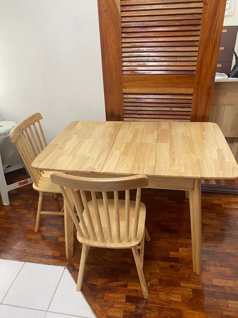 Dining Table [TB508] (Category: Tables & Sets) located in Quezon City. Submitted by johnericna90745 (Listing ID 1371258747, Image 3). Description: Extendable dining table from family member at home to your family friends that loves you to visit at home. This is made of pure and solid rubberwood materials Size/s: 90cm (35in) * 80cm (31in) * H75cm (29in) (extendable to 120cm) = ₱ 9,800 120cm (47in) * 80cm (31in) * H75cm (29in) (extendable to 150cm)