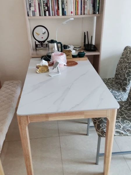 Dining Table [tb538] (Category: Tables & Sets) located in Quezon City. Submitted by johnericna90745 (Listing ID 1371260327, Image 3). Description: Key feature Made of Solid rubberwood and Engineered marble Rectangular shape that emphasize the dining table Stable wooden base and natural wood color option Size/s: 120cm (47in) * 70cm (27in) * H85cm (33in) = ₱ 8,500 130cm (51in) * 70cm (27in) * H85cm (33in) = ₱ 9,500 140cm (55in) * 70cm (27in) * H85c
