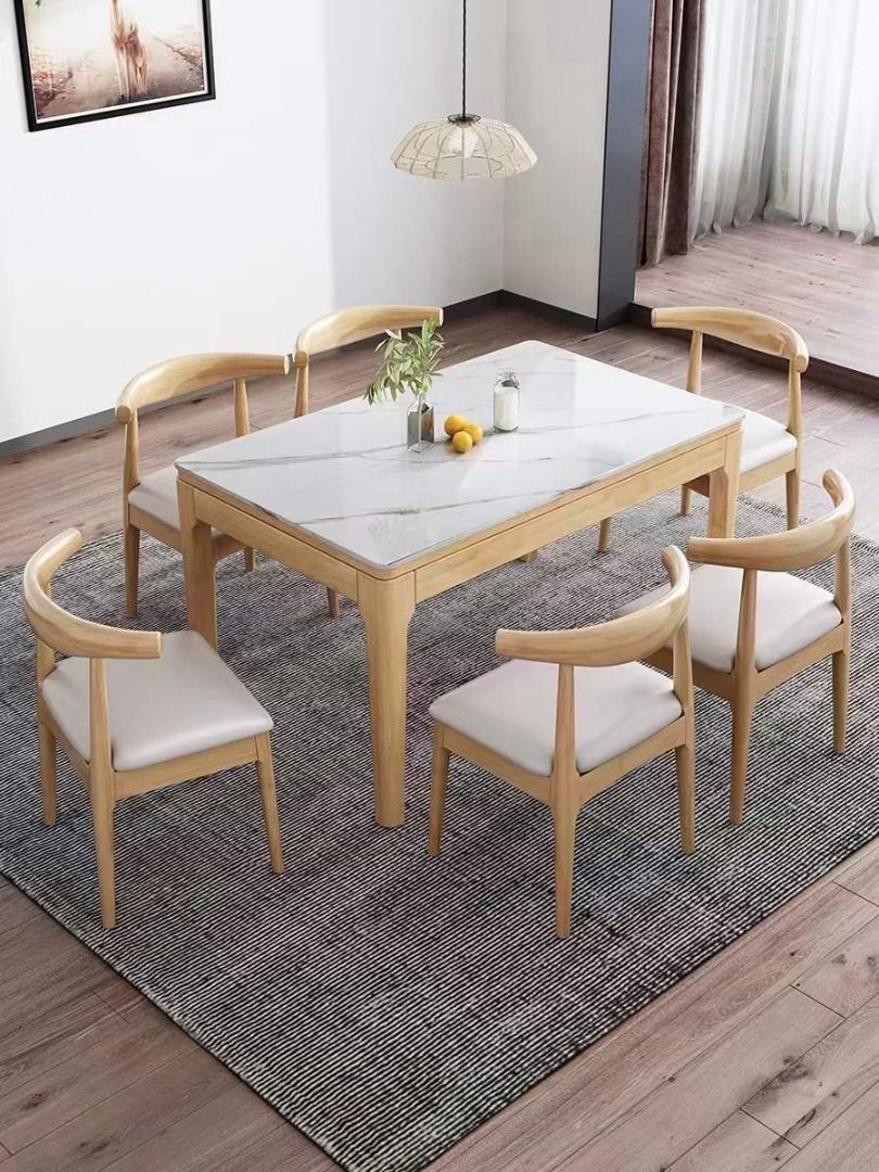 Dining Table [tb538] (Category: Tables & Sets) located in Quezon City. Submitted by johnericna90745 (Listing ID 1371260327, Image 1). Description: Key feature Made of Solid rubberwood and Engineered marble Rectangular shape that emphasize the dining table Stable wooden base and natural wood color option Size/s: 120cm (47in) * 70cm (27in) * H85cm (33in) = ₱ 8,500 130cm (51in) * 70cm (27in) * H85cm (33in) = ₱ 9,500 140cm (55in) * 70cm (27in) * H85c