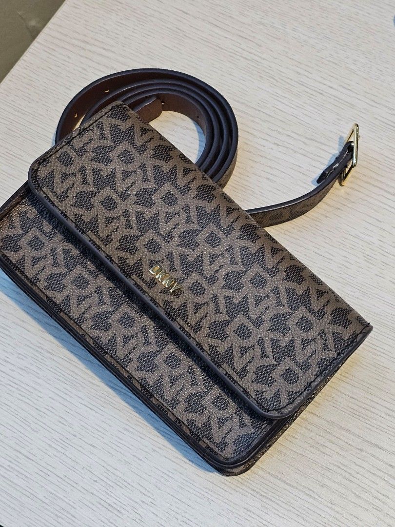 DKNY Monogram Belt Waist Bag (Category: Luxury Bags & Wallets) located in Manila. Submitted by mao.declutters (Listing ID 1371274771, Image 1). Description: Original preloved item Used a couple of times, no flaws at all Wristlet attachment missing Can nego if taking other items.