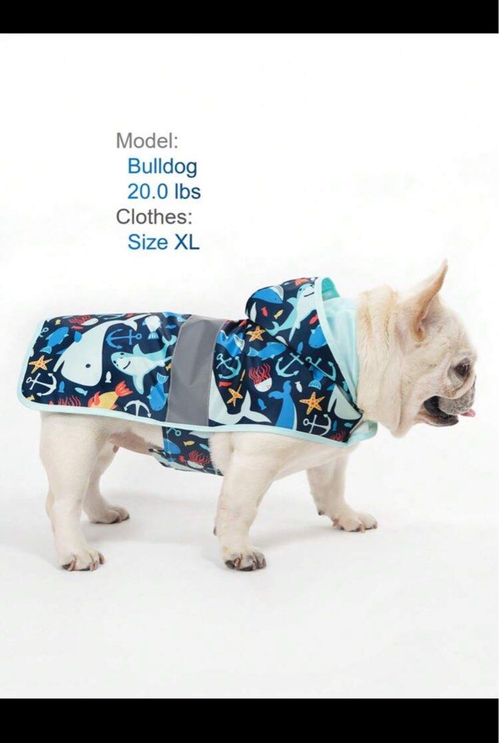 Dog raincoat (Category: Homes & Other Pet Accessories) located in Singapore. Submitted by v_clotilda (Listing ID 1371292285, Image 1). Description: Reversible Dog Raincoat. Too big for our dog (refer to 4th picture)! We bought the XL size but our dog would fit L better!.
