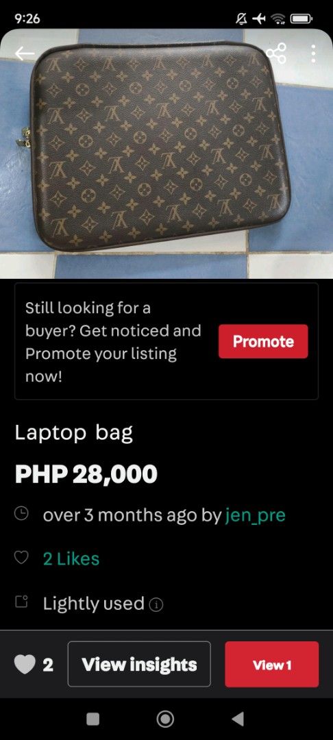 FASTBREAK LAPTOP BAG (Category: Luxury Bags & Wallets) located in Butuan. Submitted by jen_pre (Listing ID 1371177665, Image 1). Description: .
