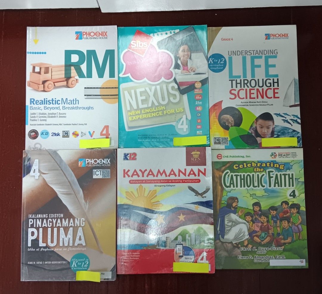 Grade 4 Textbooks (Category: Textbooks) located in Pasig City. Submitted by alexapaz (Listing ID 1371240474, Image 2). Description: P50 each book. Set price (Take All) - P100.