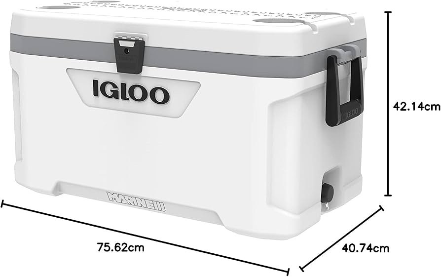 Large Igloo Marine Ultra 75 Qt Cooler box with Comfort Grip Handles ...