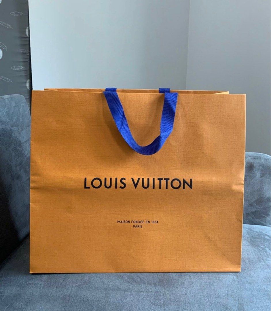 Louis Vuitton Paper Bag (Only) (Category: Luxury Bags & Wallets) located in Mandaluyong City. Submitted by lgariba (Listing ID 1371291623, Image 1). Description: LV Paper Bag Length - 16” Height - 13” Width - 6”.