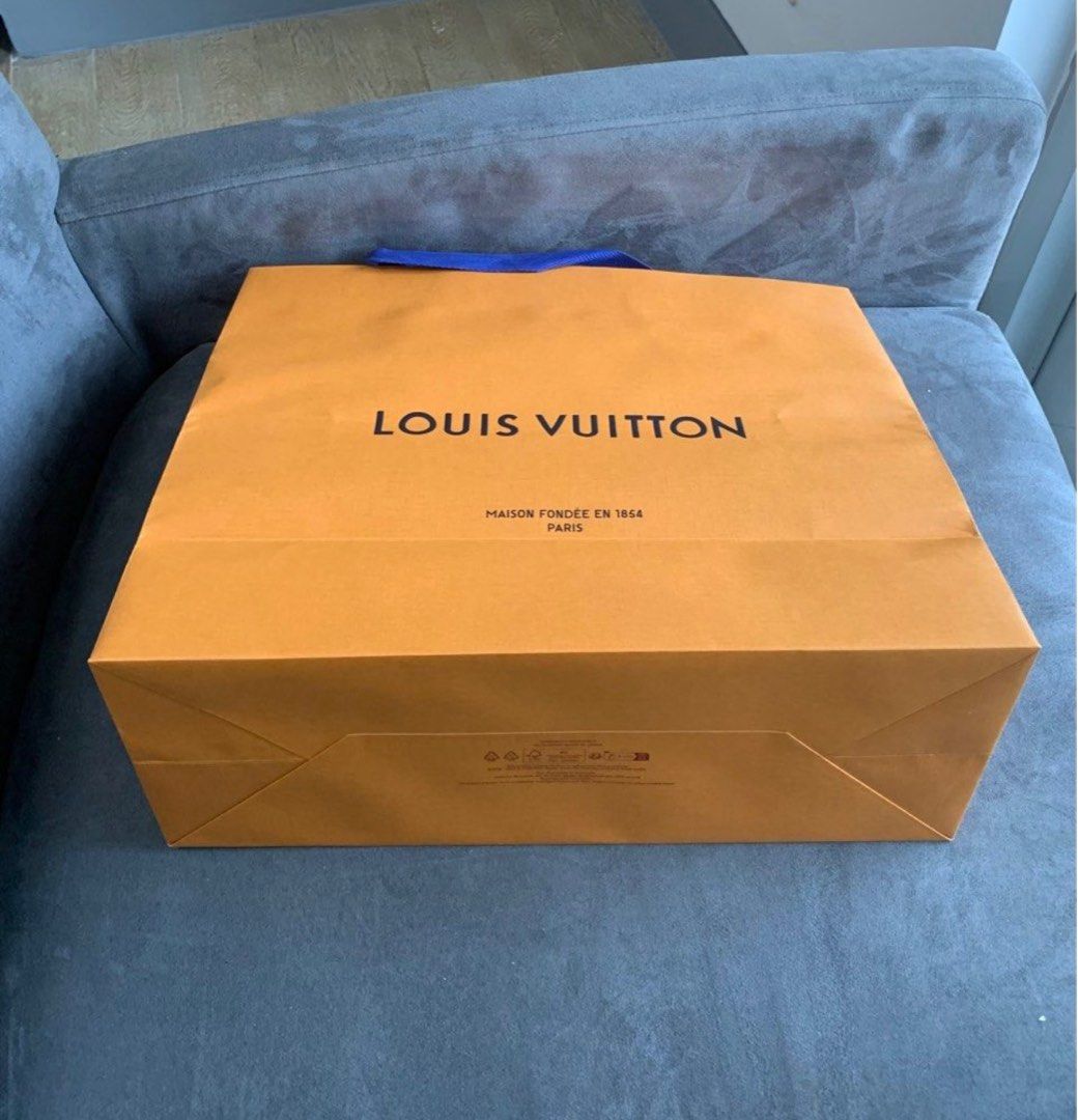 Louis Vuitton Paper Bag (Only) (Category: Luxury Bags & Wallets) located in Mandaluyong City. Submitted by lgariba (Listing ID 1371291623, Image 2). Description: LV Paper Bag Length - 16” Height - 13” Width - 6”.