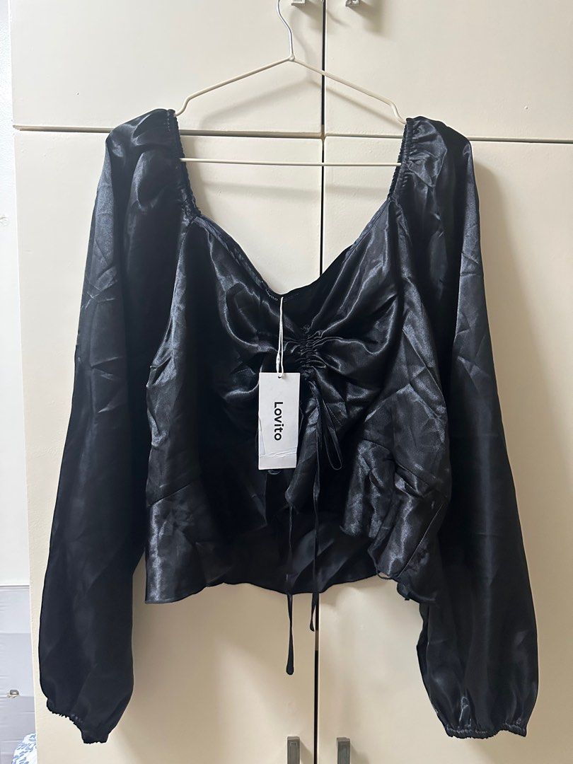Lovito Long Sleeves Silk Blouse (3XL) (Category: Blouses) located in Calamba. Submitted by roedainnee (Listing ID 1371305577, Image 2). Description: lovito long sleeves silk blouse 🔖160 3XL never worn, with hangtag pa.