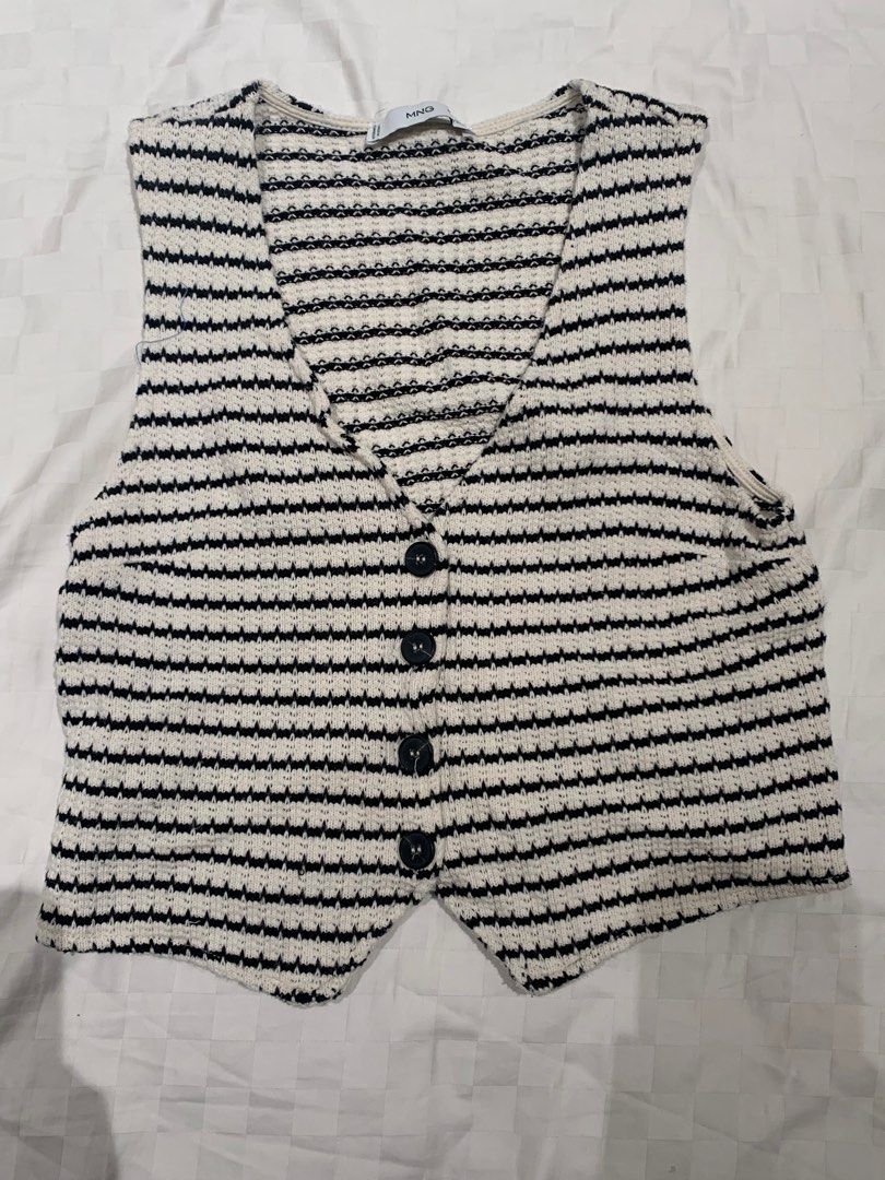 Mango V Neck Striped Waistcoat (Category: Blouses) located in Quezon City. Submitted by hereforclothes (Listing ID 1371289100, Image 1). Description: .