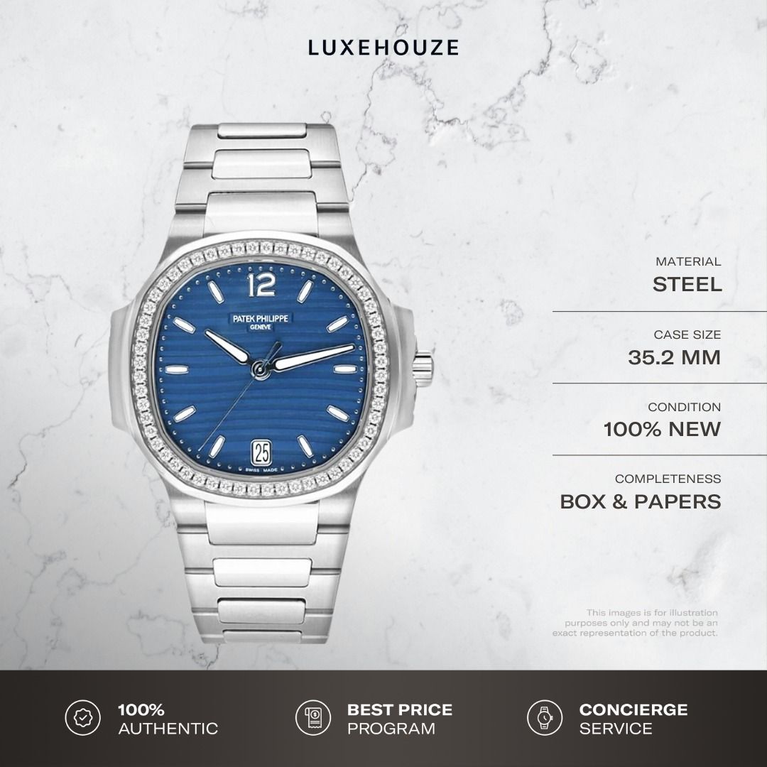 New 2025 Patek Philippe Nautilus 7118/1200A-001 Blue (Category: Watches) located in Singapore. Submitted by luxehouze (Listing ID 1369904387, Image 1). Description: Join our Community for special deals and latest arrivals! //bit.ly/LHWatchesSG Patek Philippe Nautilus 7118/1200A-001 Blue This piece is available for viewing by request. Reserve your spot on our viewing list. Watch Details: SKU: 0014493 Condition: New (100%) Dial: Blue Case Diameter: