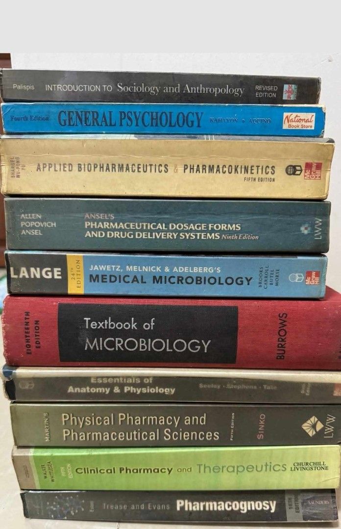 Pharmacy Book (Category: Textbooks) located in Paranaque City. Submitted by airico (Listing ID 1371297555, Image 1). Description: Take all of these for only 3000 These books played a significant role in supporting me on my path to becoming a Licensed Pharmacist..
