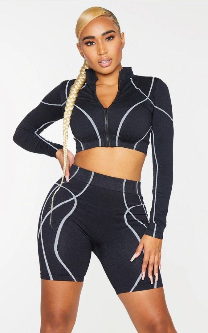 PRETTYLITTLETHING Shape Black Zip Up Gym Top (Category: Activewear) located in Makati City. Submitted by thrifticeee (Listing ID 1371339980, Image 1). Description: PHOTOS ARE FROM THE SITE BUT ITEM IS THE SAME Size Small to Medium (Medium on tag) 🌻RFS: Downsizing my personal items 🌻Item is preloved so please manage your expectations 🌻Color may vary due to different phone settings/features 🌻Recommended to wash purchased clothes first before us