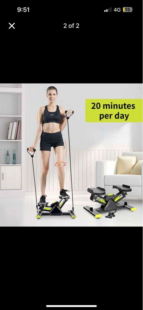 Stapper exercises (Category: Cardio & Fitness Machines) located in Puchong. Submitted by rosaidaaa.roslan (Listing ID 1371181472, Image 3). Description: Stapper utk diletgo. Pakai dua kali je pastu malas dah nak exercise 😵‍💫 dpt free waist twisting disc. Pickup pulau meranti .